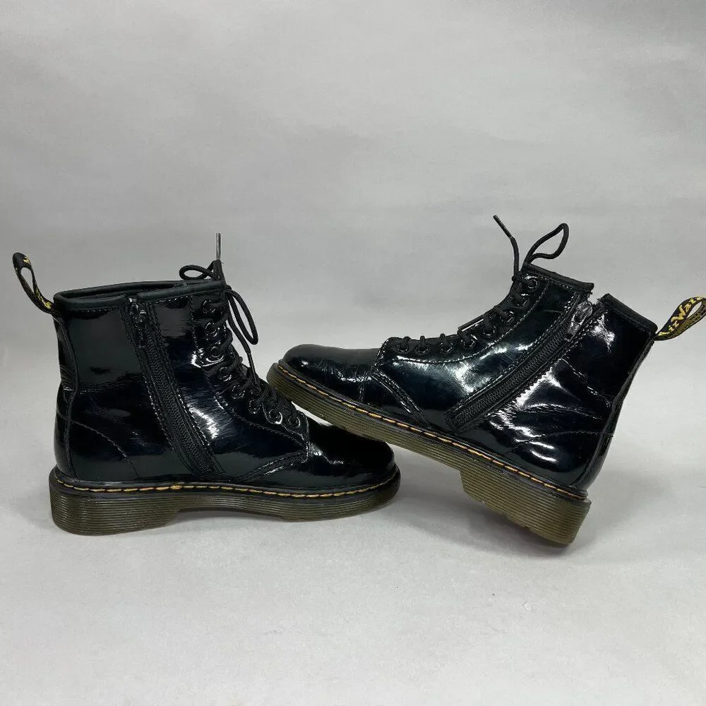 Dr. Martens‎ Youth 1460 Black Patent Leather Lace Up Boots